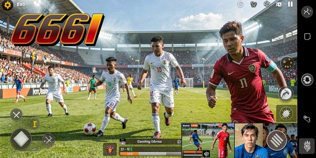 Tampilan gameplay seru di 666I dengan berbagai mode olahraga.