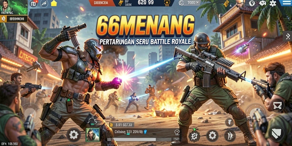 Gameplay mendebarkan dalam pertarungan Battle Royale yang intens.