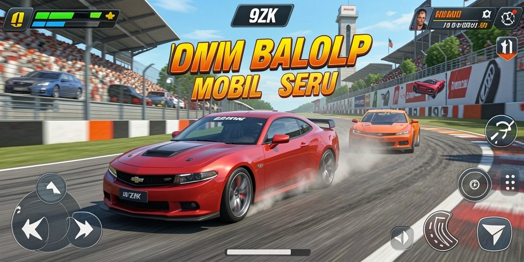 Tampilan gameplay 9ZK yang mendebarkan dan penuh aksi balapan.
