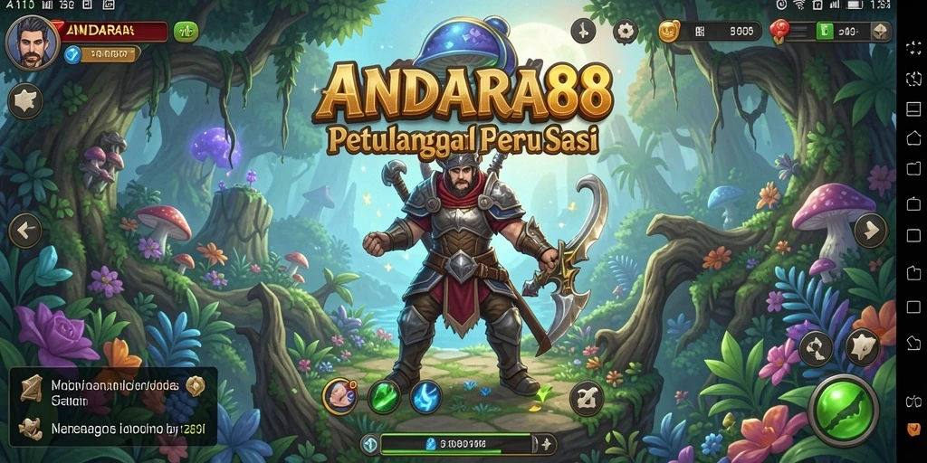 Screenshot utama menunjukkan aksi seru dalam petualangan ANDARA88.