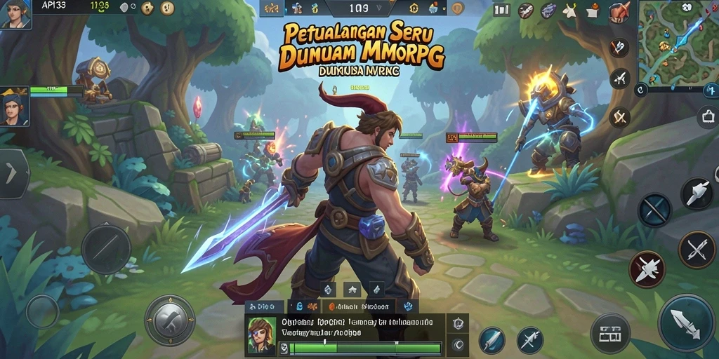 Tampilan dari gameplay API33 yang menampilkan aksi seru dalam dunia MMORPG.