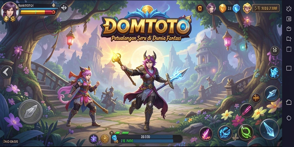 Tampilan gameplay DOMTOTO dengan petualangan seru yang menantang.