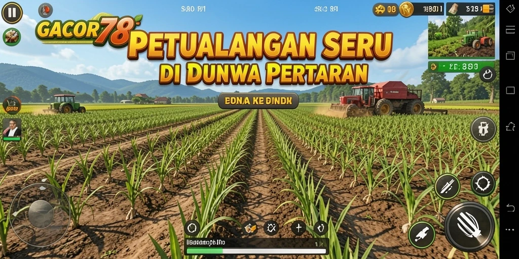 Screenshot GACOR78 menampilkan gameplay menarik dengan ladang yang hijau.