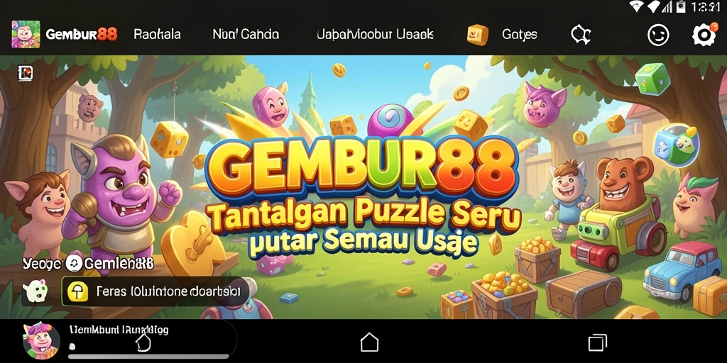 Tampilan seru gameplay Puzzle dalam GEMBUR88.