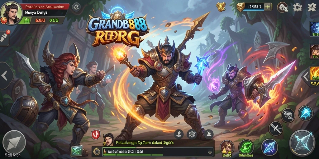Tangkapan layar gameplay RPG yang mengesankan dari GRANDBET88.