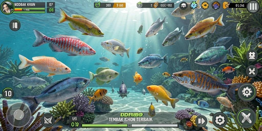 Tampilan gameplay Tembak Ikan yang menarik dan seru.