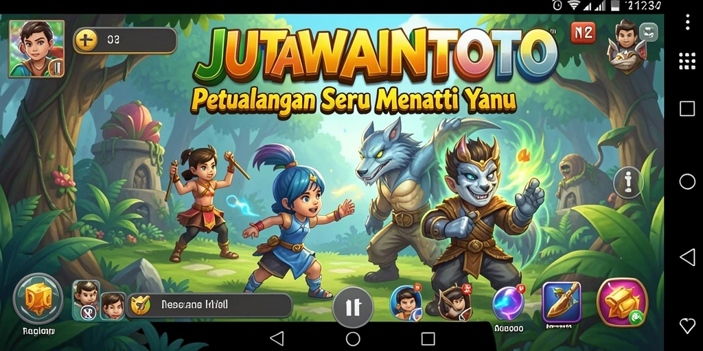 Tampilan gameplay mengesankan dari JUTAWANTOTO saat menjelajahi hutan.