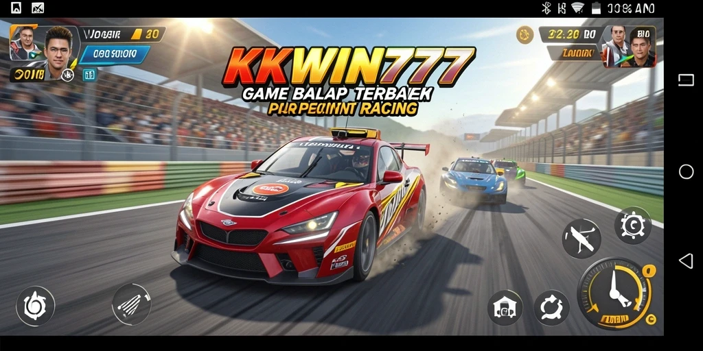 Tampilan gameplay balap yang mendebarkan dan penuh aksi.