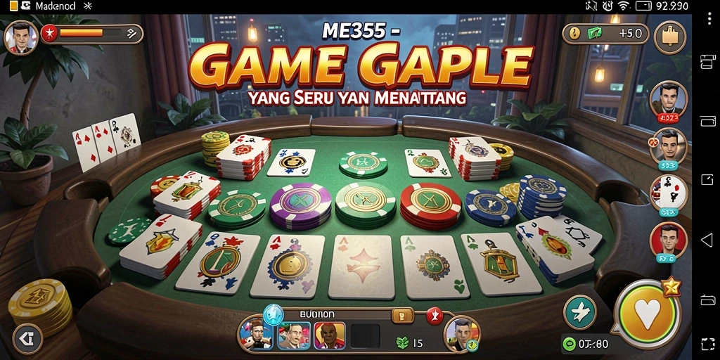 Tampilan gameplay seru ME355 dalam sesi permainan Gaple.