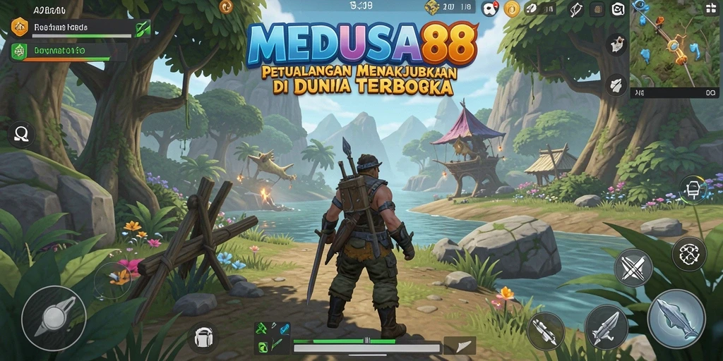 Screenshot gameplay MEDUSA88 menampilkan momen eksplorasi yang menakjubkan di dunia terbuka.