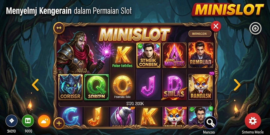 Tampilan gameplay menegangkan dalam MINISLOT dengan suasana gelap dan misterius.