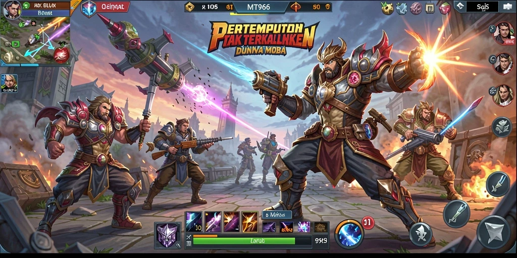Screenshot <strong>MT966</strong> menampilkan aksi seru dalam pertempuran MOBA.