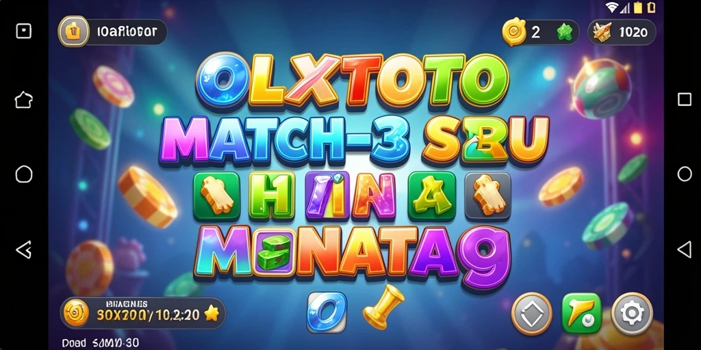 Screenshot OLXTOTO menampilkan gameplay Match-3 yang seru dan menarik.