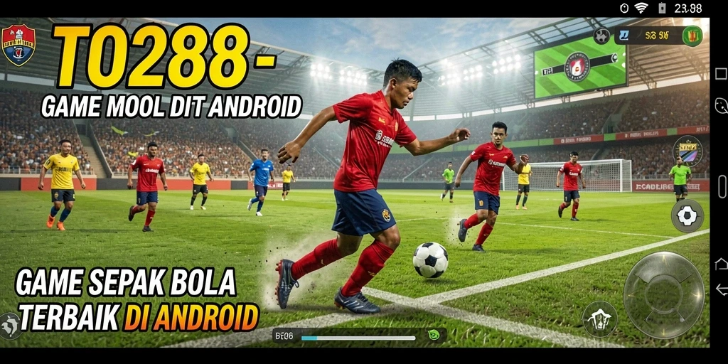 Tampilan gameplay TO288 dengan aksi sepak bola yang mendebarkan.