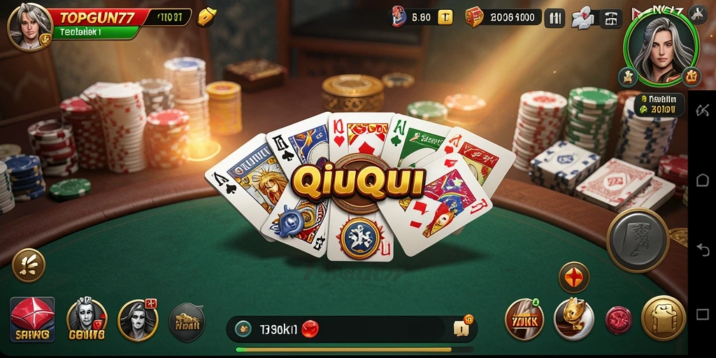 Tampilan gameplay menarik di TOPGUN77 dengan aksi QiuQiu seru.