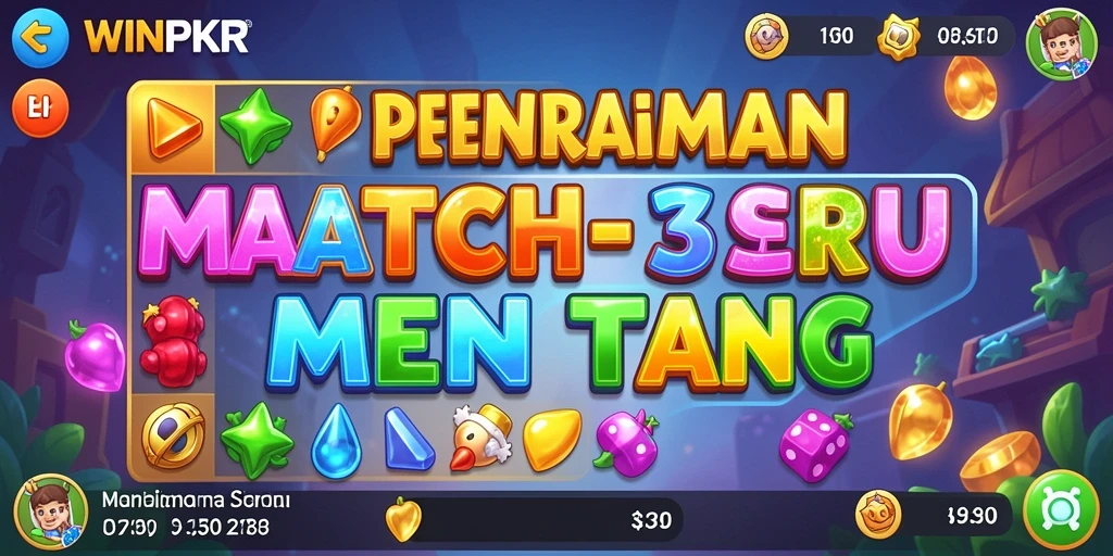 Tampilan gameplay menarik dalam permainan Match-3 WINPKR.